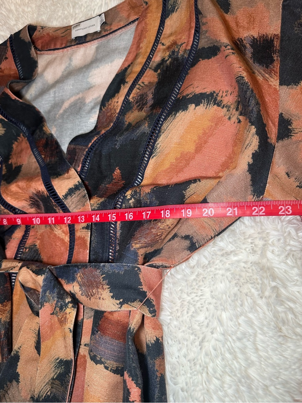 Significant Other Izzy Linen Blend Mini Dress US 8 - Picture 10 of 13